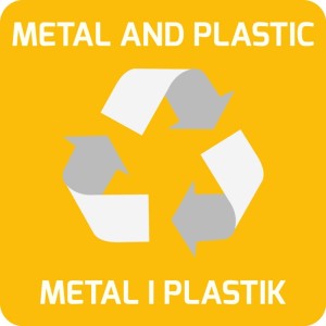 Naklejka samoprzylepna na kosze EKO ALDA, metal i plastik
