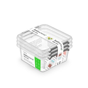 Zestaw pojemników antybakteryjnych MOXOM Antibacterial, 3x0,85l, transparentny