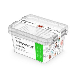 Zestaw pojemników antybakteryjnych MOXOM Antibacterial, 2x1,6l, transparentny