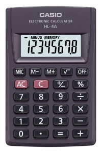 Kalkulator kieszonkowy CASIO HL-4A-B, 8-cyfrowy, 56x87mm, czarny