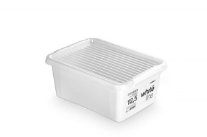 Pojemnik do przechowywania MOXOM, White Line Box, 12,5l, biały