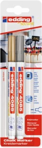 Marker kredowy e-4085 EDDING, 1-2 mm, blister, 2 szt., mix kolorów