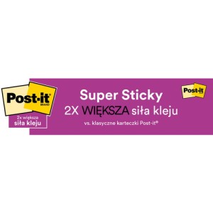 Karteczki samoprzylepne Post-it® Super Sticky, OASIS, 76x127mm, 5x90 kart.