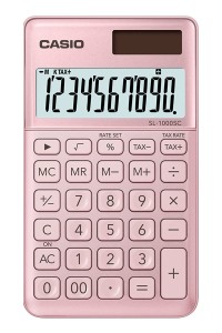 Kalkulator kieszonkowy CASIO SL-1000SC-PK-B, 10-cyfrowy, 71x120mm, kartonik, różowy