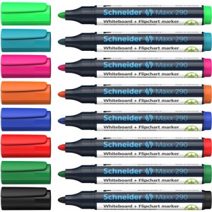 Marker do tablic SCHNEIDER Maxx 290, okrągły, 2-3mm, 8 szt. w etui, mix kolorów