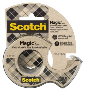 Taśma biurowa SCOTCH® Magic™ (9-1915D), 66% kleju roślinnego, matowa, 19mm, 15m, z dyspenserem