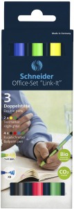Zestaw SCHNEIDER LINK-IT Office Set, długopis i zakreślacz w jednym, pudełko, 6szt., mix kolorów