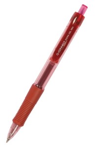 Długopis automatyczny żelowy Q-CONNECT 0,5mm (linia), zawieszka, czerwony