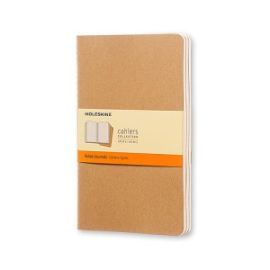 Zestaw 3 zeszytów MOLESKINE Cahier Journals L (13x21cm), w linie, 80 stron, piaskowy