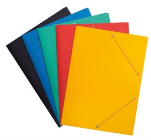 Teczka z gumką OFFICE PRODUCTS, preszpan, A4, 390gsm, 3-skrz., mix kolorów