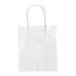 Torebka prezentowa, papierowa, 12x15x5,5cm, 110g/m2, kraft, biała
