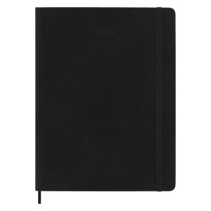 Kalendarz tygodniowy MOLESKINE 2024, 12M, XL, miękka oprawa, czarny