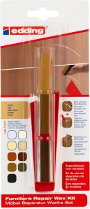 Zestaw naprawczy do mebli E-8901 EDDING, 3 szt., blister, dąb