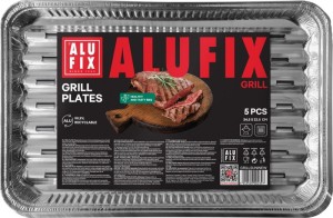 Tacki grillowe ALUFIX Fix-Grill, aluminiowe, prostokątne, 5 szt.