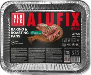 Formy do pieczenia i smażenia ALUFIX Fix-Grill, aluminiowe, duże, 3 szt.