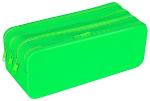 Piórnik silikonowy czterokomorowy GIMBOO, 200x80x75mm, zielony