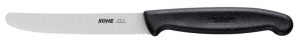 Nóż KOHE, dł. ostrza 104mm, ząbkowany, czarny