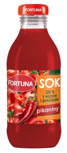 Sok FORTUNA, pomidorowy pikantny, szkło, 0,3l