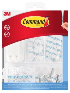 Zestaw haczyków i rzepów COMMAND™ (17232-EU), transparentny