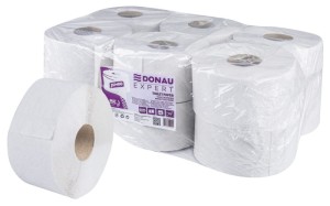 Papier toaletowy makulaturowy DONAU EXPERT Jumbo, 1-warstwowy, 750 listków, 12szt., biały