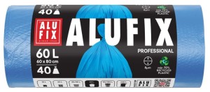 Worki na śmieci ALUFIX Professional, HDPE, 60x80cm, 8 μm, 60l, 40 szt., niebieskie