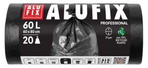 Worki na śmieci ALUFIX Professional, LDPE, 60x80cm, 21 μm, 60l, 20 szt., czarne