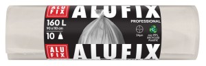 Worki na śmieci ALUFIX Professional, LDPE, 90x110cm, 24 μm, 160l, 10 szt., transparentne