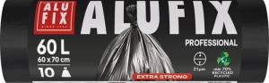 Worki na śmieci ALUFIX Professional, LDPE, 60x70cm, 21 μm, 60l, 10 szt., czarne