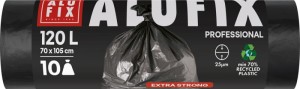 Worki na śmieci ALUFIX Professional, LDPE, 70x105cm, 25 μm, 120l, 10 szt., czarne