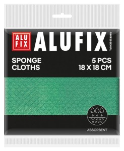 Ściereczki gąbkowe ALUFIX Professional, 18x18cm, 5 szt., zielone