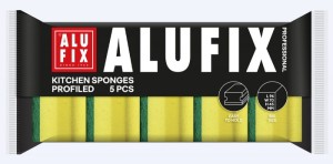 Gąbki kuchenne ALUFIX Professional, profilowane, 96x70x45mm, 5 szt., żółte