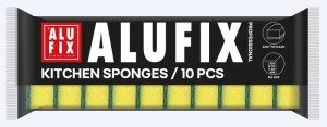 Gąbki kuchenne ALUFIX Professional, 100x70x30mm, 10 szt., żółte