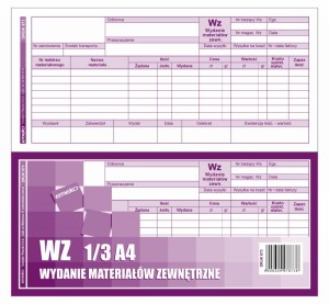 Druk WZ Wydanie materiałów zewnętrzne EMEKO (Druk 873), 1/3 A4, wielokopia