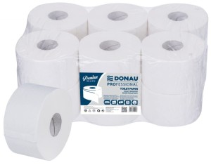Papier toaletowy celulozowy DONAU PROFESSIONAL, 2-warstwowy, 315 listków, 12szt., biały