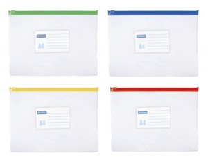 Torebka z suwakiem DONAU, PVC, A4, transparentna