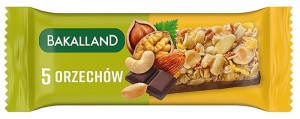 Baton zbożowy Ba!, 5 orzechów, Bakalland, 40g